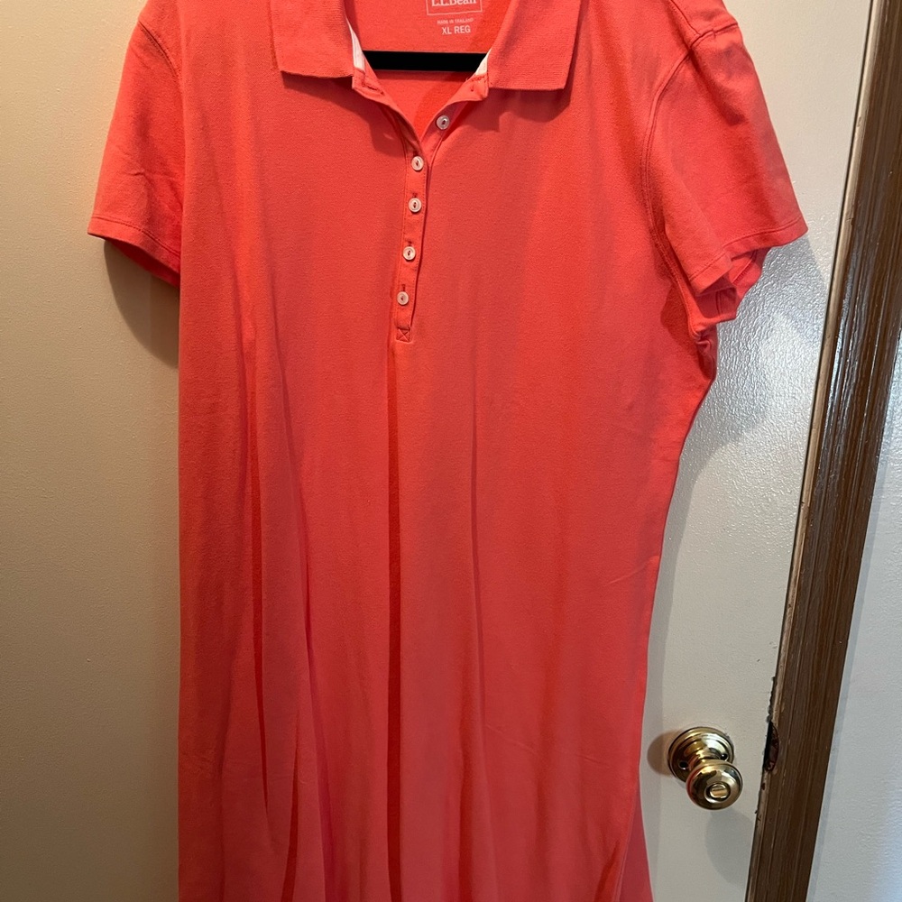 Women's Coral Polo Shirt Dress
